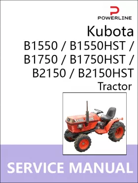 Руководство по ремонту трактора Kubota B1550 | B1550HST | B1750 | B1750HST | B2150 | B2150HST