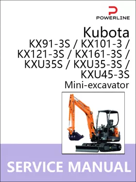 Руководство по ремонту экскаватора Kubota KX91-3S | KX101-3 | KX121-3S | KX161-3S | KXU35S | KXU35-3S | KXU45-3S