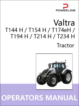 Инструкция по эксплуатации и техническому обслуживанию Valtra T144 H | T154 H | T174e H | T194 H | T214 H | T234 H